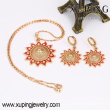 63771-Xuping High Quality Indian Bridal Red Jewelry Sets, hot sale fashion jewelry Gold